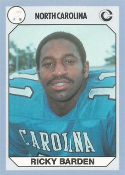 1990-91 Collegiate Collection North Carolina Tar Heels #81 Ricky Barden Front