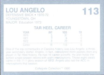 1990-91 Collegiate Collection North Carolina Tar Heels #113 Lou Angelo Back