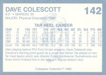 1990-91 Collegiate Collection North Carolina Tar Heels #142 Dave Colescott Back