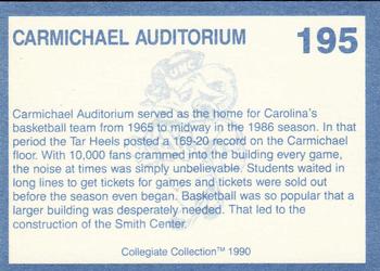 1990-91 Collegiate Collection North Carolina Tar Heels #195 Carmichael Auditorium Back