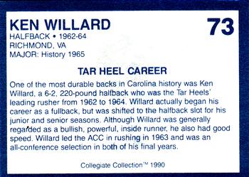 1990-91 Collegiate Collection North Carolina Tar Heels #73 Ken Willard Back