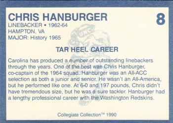 1990-91 Collegiate Collection North Carolina Tar Heels #8 Chris Hanburger Back