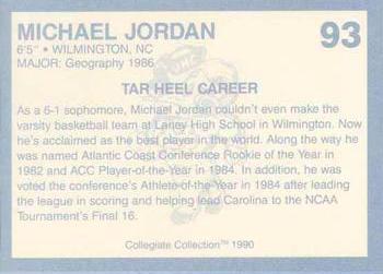 1990-91 Collegiate Collection North Carolina Tar Heels #93 Michael Jordan Back
