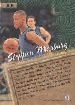 1997 Score Board Visions Signings - Artistry #A-5 Stephon Marbury Back