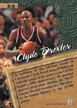 1997 Score Board Visions Signings - Artistry #A-9 Clyde Drexler Back