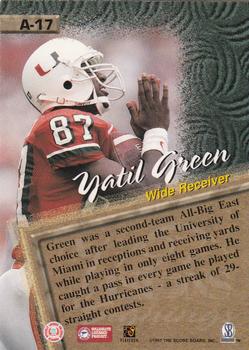 1997 Score Board Visions Signings - Artistry #A-17 Yatil Green Back