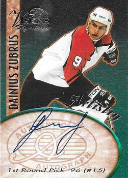 1997 Score Board Visions Signings - Artistry Autographs #NNO Dainius Zubrus Front