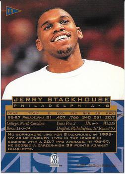 1997 Score Board Visions Signings - Gold #11 Jerry Stackhouse Back
