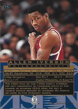 1997 Score Board Visions Signings - Gold #14 Allen Iverson Back