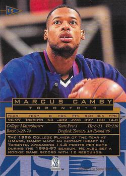 1997 Score Board Visions Signings - Gold #15 Marcus Camby Back