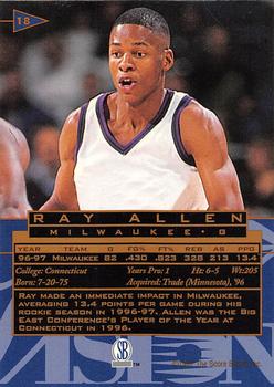 1997 Score Board Visions Signings - Gold #18 Ray Allen Back