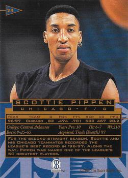 1997 Score Board Visions Signings - Gold #24 Scottie Pippen Back