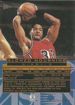 1997 Score Board Visions Signings - Gold #28 Alonzo Mourning Back
