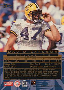 1997 Score Board Visions Signings - Gold #35 David Lafleur Back