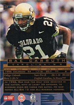 1997 Score Board Visions Signings - Gold #37 Rae Carruth Back
