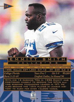 1997 Score Board Visions Signings - Gold #39 Emmitt Smith Back