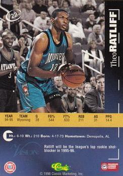 1996 Classic Visions Signings #22 Theo Ratliff Back