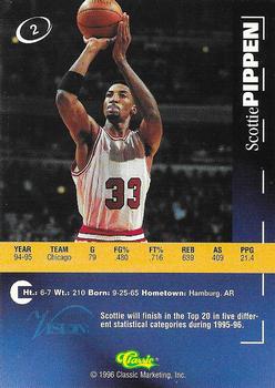 1996 Classic Visions Signings #2 Scottie Pippen Back