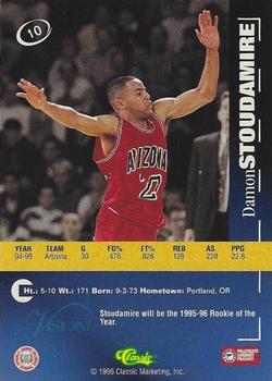 1996 Classic Visions Signings #10 Damon Stoudamire Back