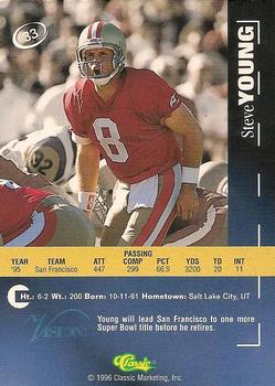 1996 Classic Visions Signings #33 Steve Young Back