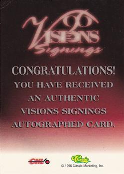 1996 Classic Visions Signings - Autographs Gold #NNO Chris Allen Back