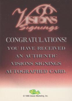 1996 Classic Visions Signings - Autographs Gold #NNO Ben Davis Back