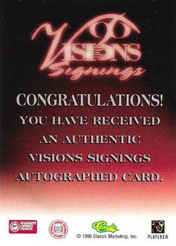 1996 Classic Visions Signings - Autographs Gold #NNO Chris Doering Back