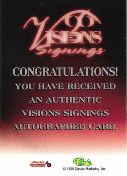 1996 Classic Visions Signings - Autographs Gold #NNO Henry Kuster Back
