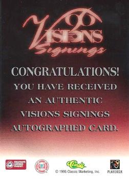 1996 Classic Visions Signings - Autographs Gold #NNO Bryant Mix Back