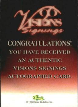 1996 Classic Visions Signings - Autographs Gold #NNO Jay Payton Back