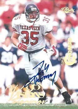 1996 Classic Visions Signings - Autographs Gold #NNO Zach Thomas Front