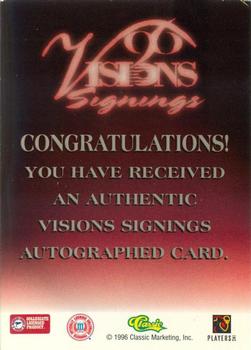 1996 Classic Visions Signings - Autographs Gold #NNO Jerome Woods Back