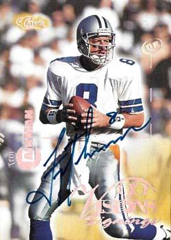 1996 Classic Visions Signings - Autographs Silver #NNO Troy Aikman Front