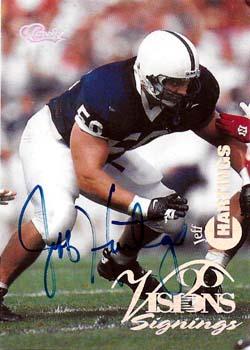 1996 Classic Visions Signings - Autographs Silver #NNO Jeff Hartings Front