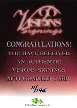 1996 Classic Visions Signings - Autographs Silver #NNO Jason Kidd Back