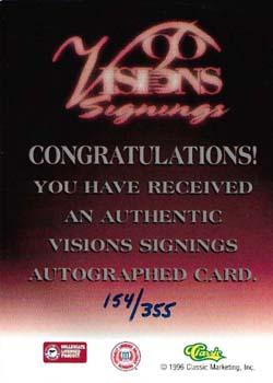 1996 Classic Visions Signings - Autographs Silver #NNO Constantin Popa Back