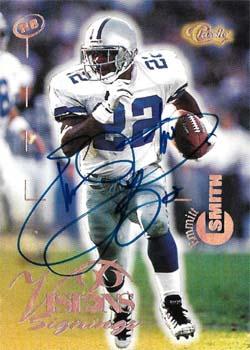1996 Classic Visions Signings - Autographs Silver #NNO Emmitt Smith Front