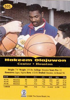 1996-97 Score Board All Sport PPF - Gold #101 Hakeem Olajuwon Back