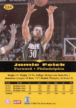 1996-97 Score Board All Sport PPF - Gold #114 Jamie Feick Back