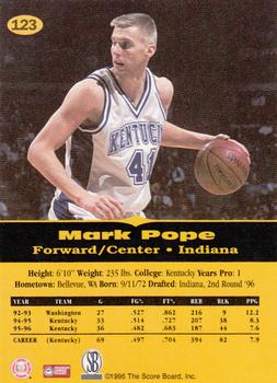 1996-97 Score Board All Sport PPF - Gold #123 Mark Pope Back