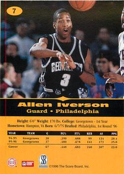 1996-97 Score Board All Sport PPF - Gold #7 Allen Iverson Back