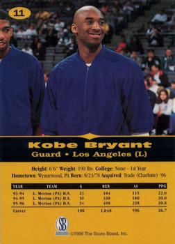 1996-97 Score Board All Sport PPF - Gold #11 Kobe Bryant Back