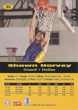 1996-97 Score Board All Sport PPF - Gold #22 Shawn Harvey Back
