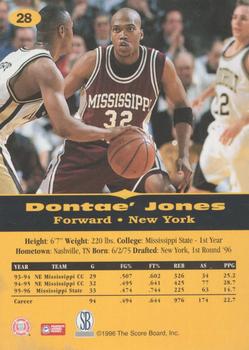 1996-97 Score Board All Sport PPF - Gold #28 Dontae' Jones Back
