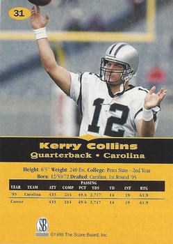 1996-97 Score Board All Sport PPF - Gold #31 Kerry Collins Back