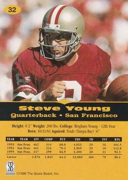 1996-97 Score Board All Sport PPF - Gold #32 Steve Young Back