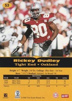 1996-97 Score Board All Sport PPF - Gold #53 Rickey Dudley Back