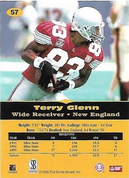 1996-97 Score Board All Sport PPF - Gold #57 Terry Glenn Back