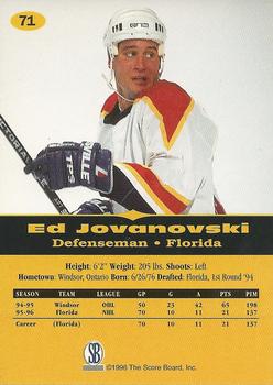 1996-97 Score Board All Sport PPF - Gold #71 Ed Jovanovski Back