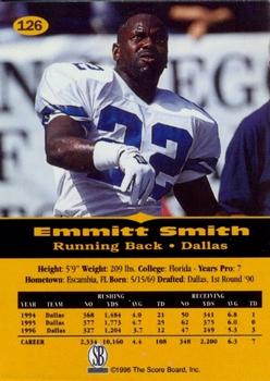 1996-97 Score Board All Sport PPF - Gold #126 Emmitt Smith Back